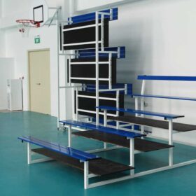 Mobile standard bleachers 4 rows benches block