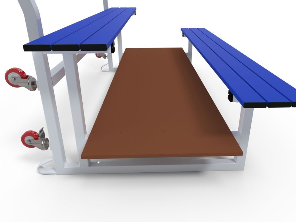 Mobile standard bleachers 2 rows benches block - Image 4