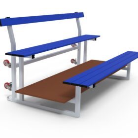 Mobile standard bleachers 2 rows benches block