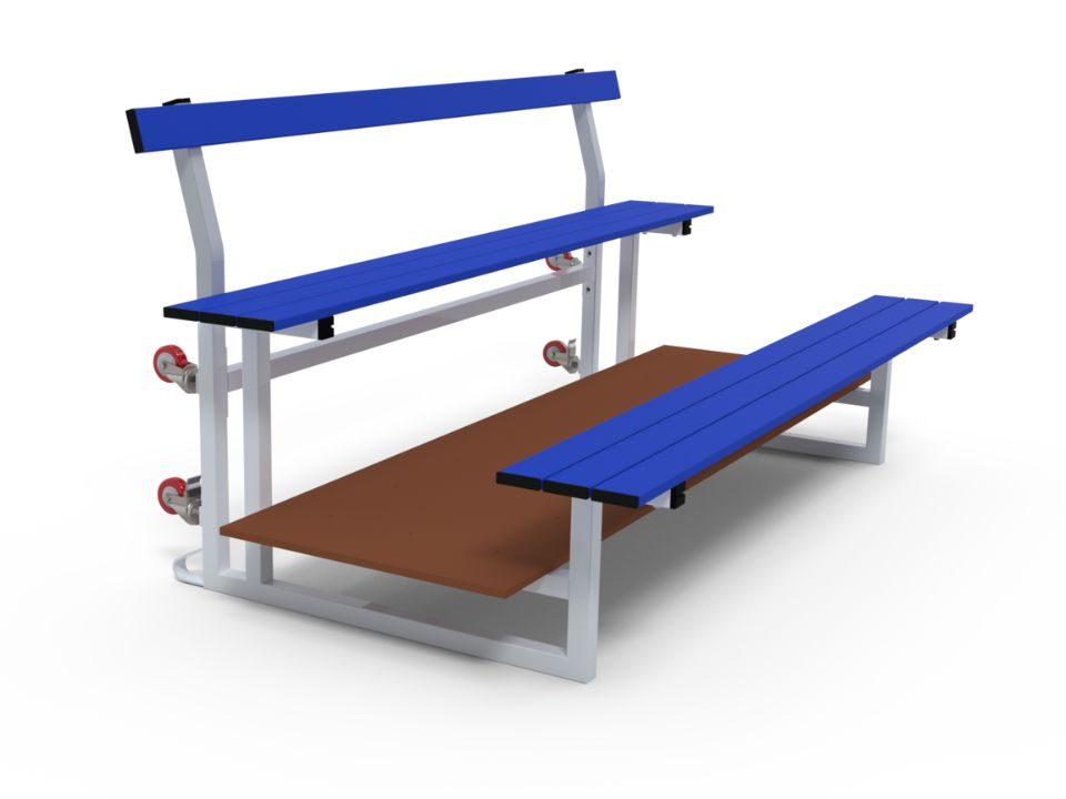 Mobile standard bleachers 2 rows benches block