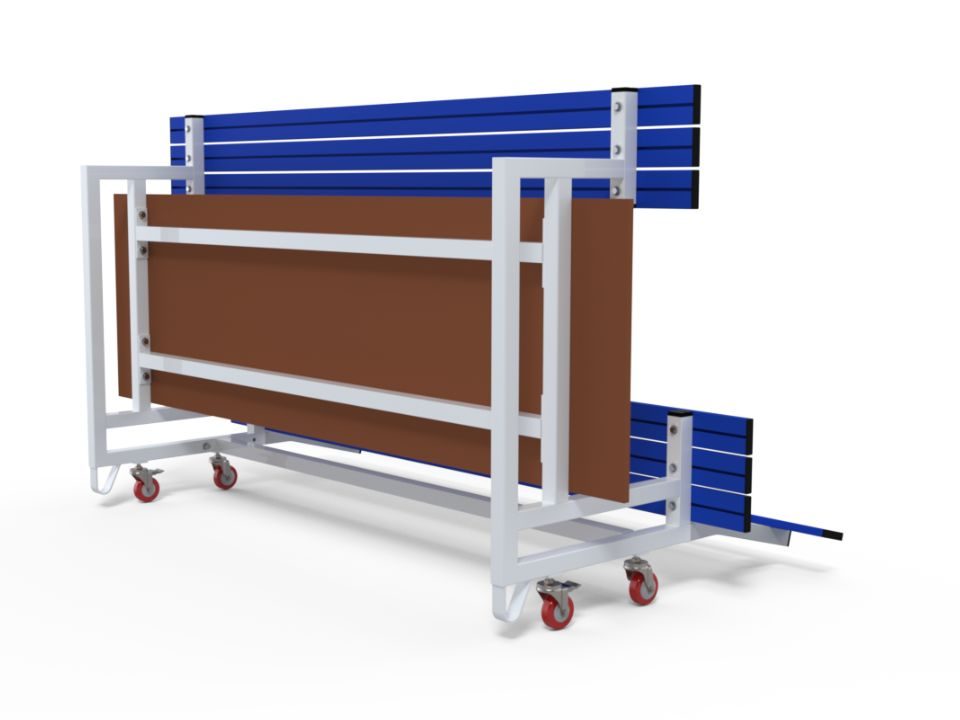 Mobile standard bleachers 2 rows benches block - Image 3