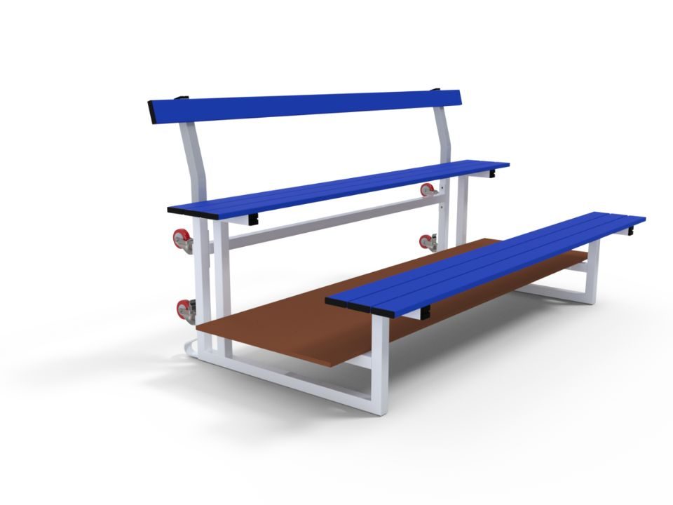 Mobile standard bleachers 2 rows benches block - Image 2