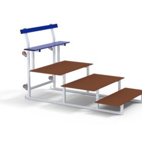 Mobile standard bleachers 4 rows stairs block
