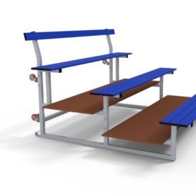 Mobile standard bleachers 3 rows benches block