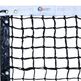 Tennis net braided Ø3.0mm, 45mm single mesh with top mesh doubled, reinforced outline